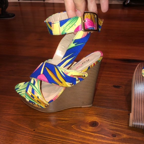 JustFab Shoes - Floral Heels